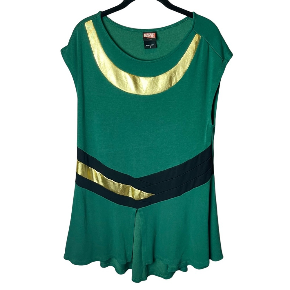 Torrid Marvel Comics Loki Hi-Lo Peplum Top 2X